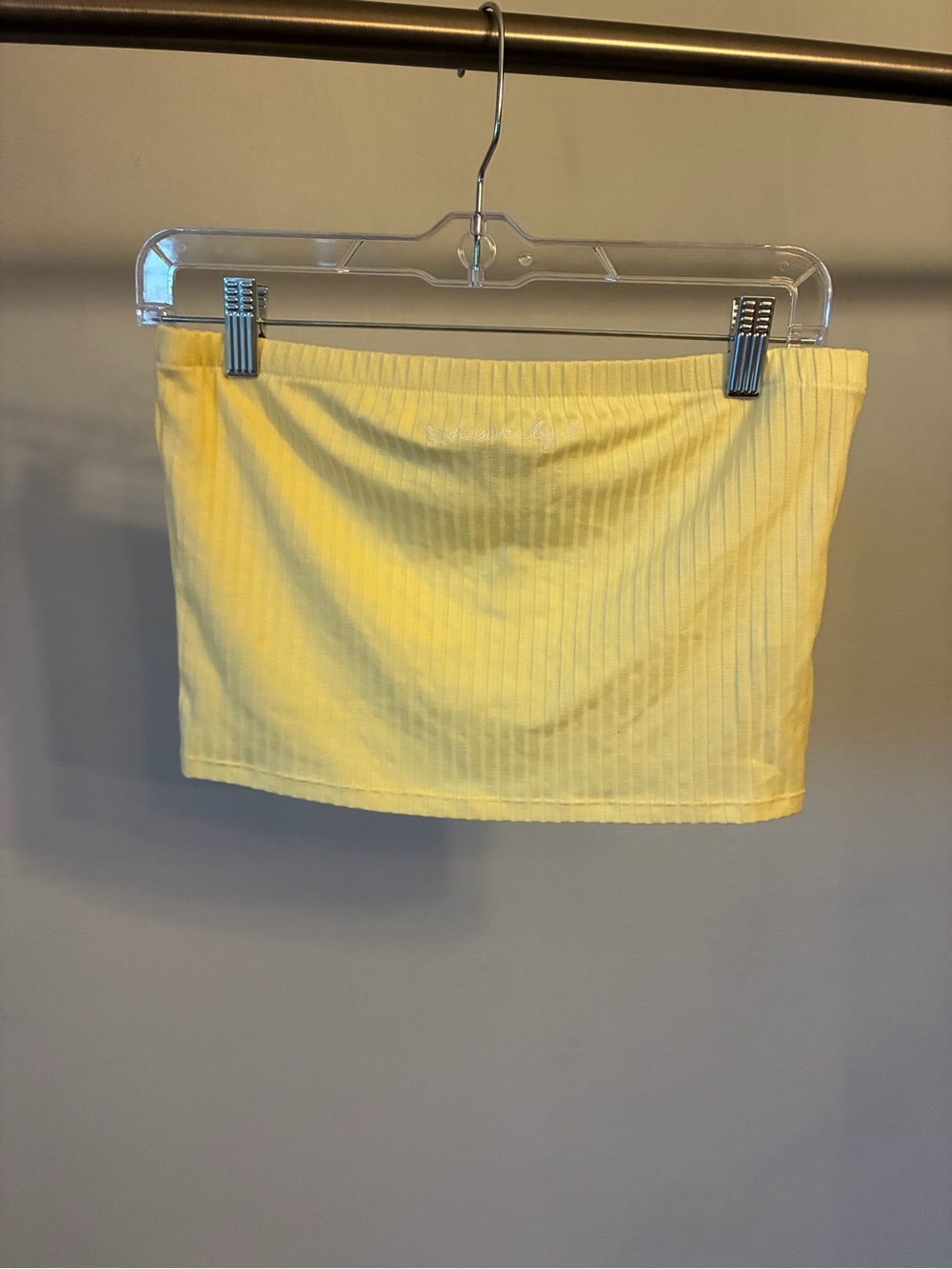 Forever 21 Heavenly Ribbed Tube Top Yellow Size Large NWT